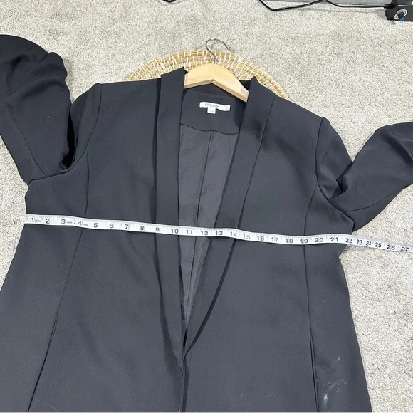 Chico’s Women’s Ruched Sleeve Blazer Open Front Lined Office in Black 2/US 12 - Picture 11 of 14